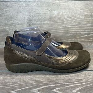 Naot Kirei Copper Brown Suede Women’s Sz 11/EU 42 Slip On Hook & Loop Mary Janes